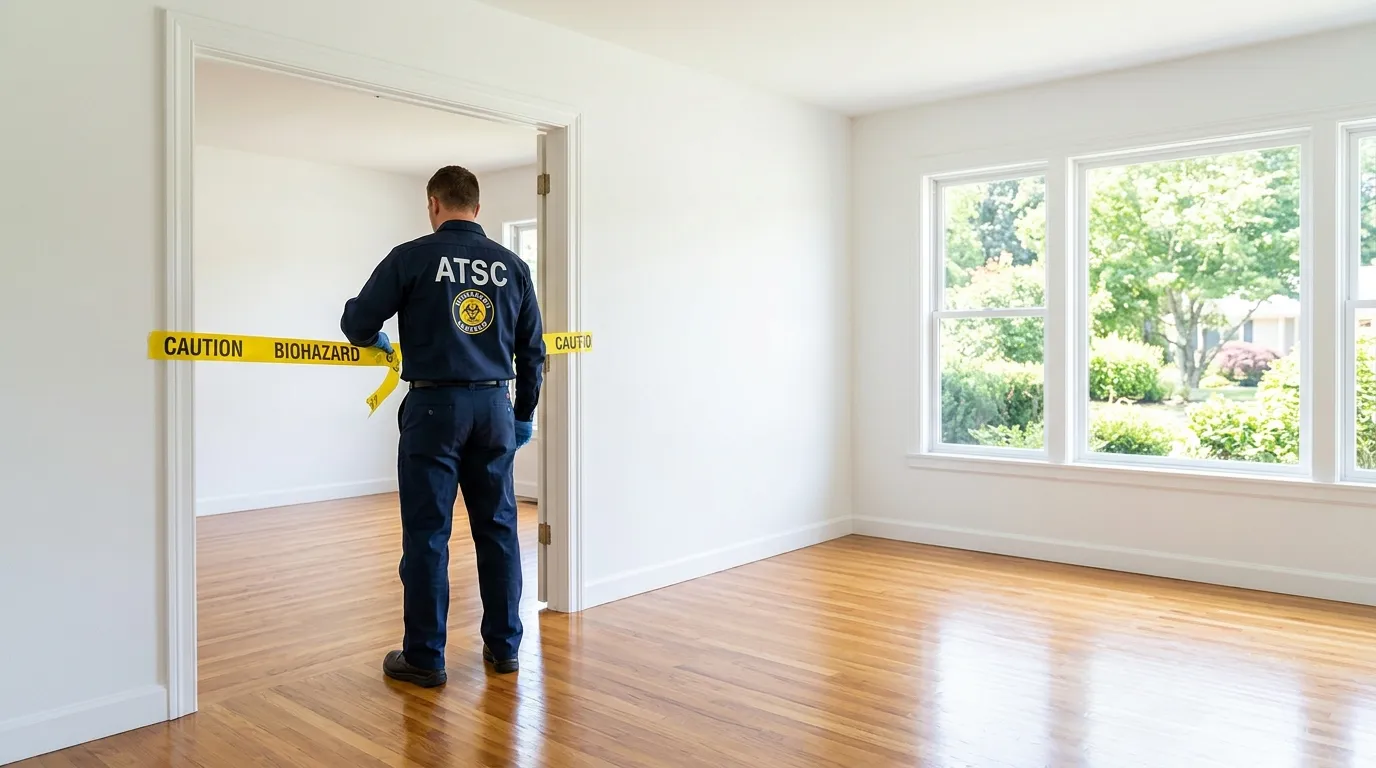 Certified biohazard cleanup crew performing Crime Scene Cleanup in Rodeo